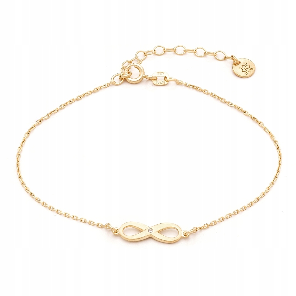 Bransoletka pozłacana Ania Kruk złota nieskończoność cyrkonia srebro 925