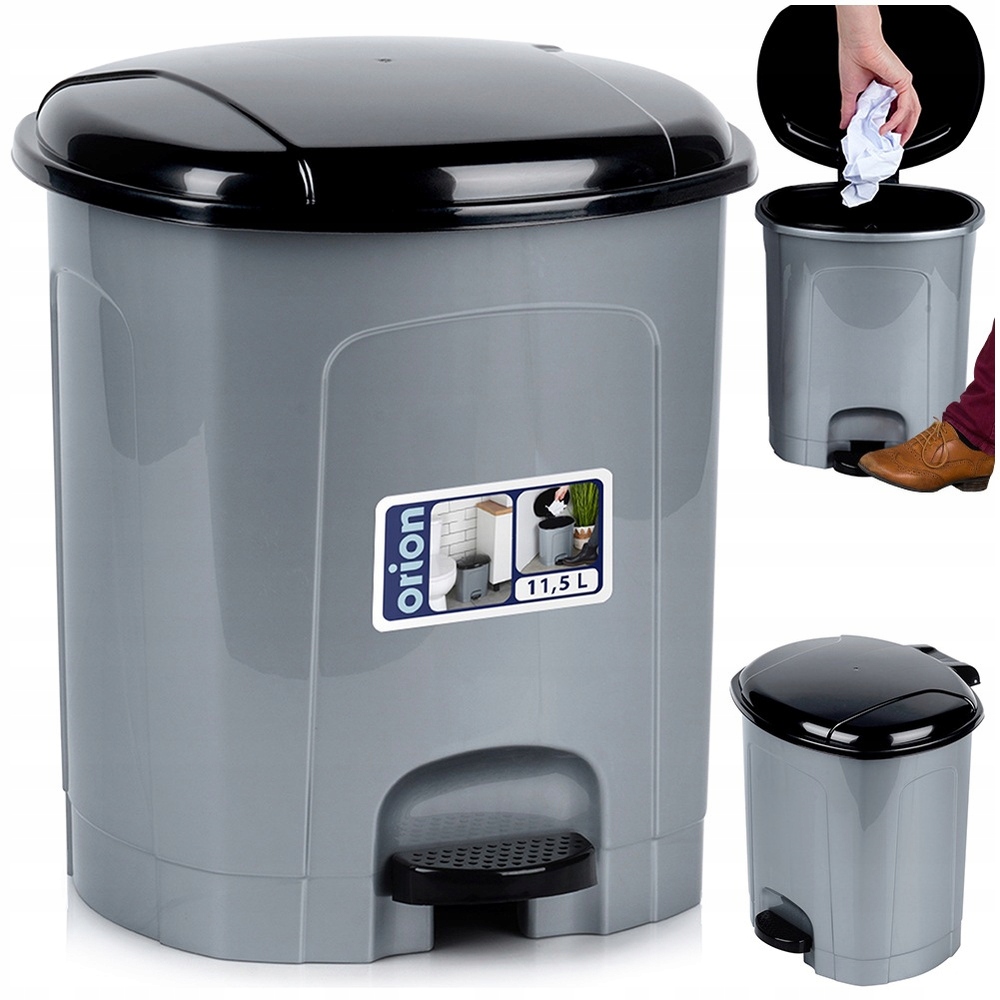 Levně Odpadkový koš plastový s pedálem kuchyňský koupelnový kancelářský 11L