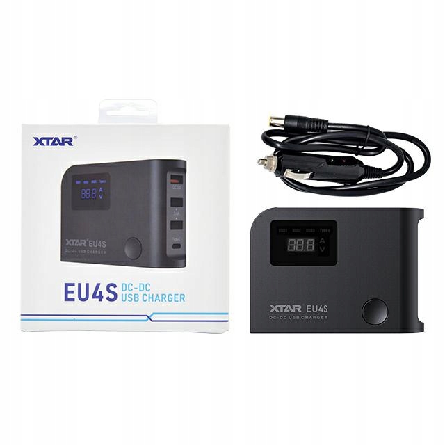 Ładowarka XTAR EU4S QC3 Type-C DC-DC USB Charger with Car adapter, manual Model EU4S