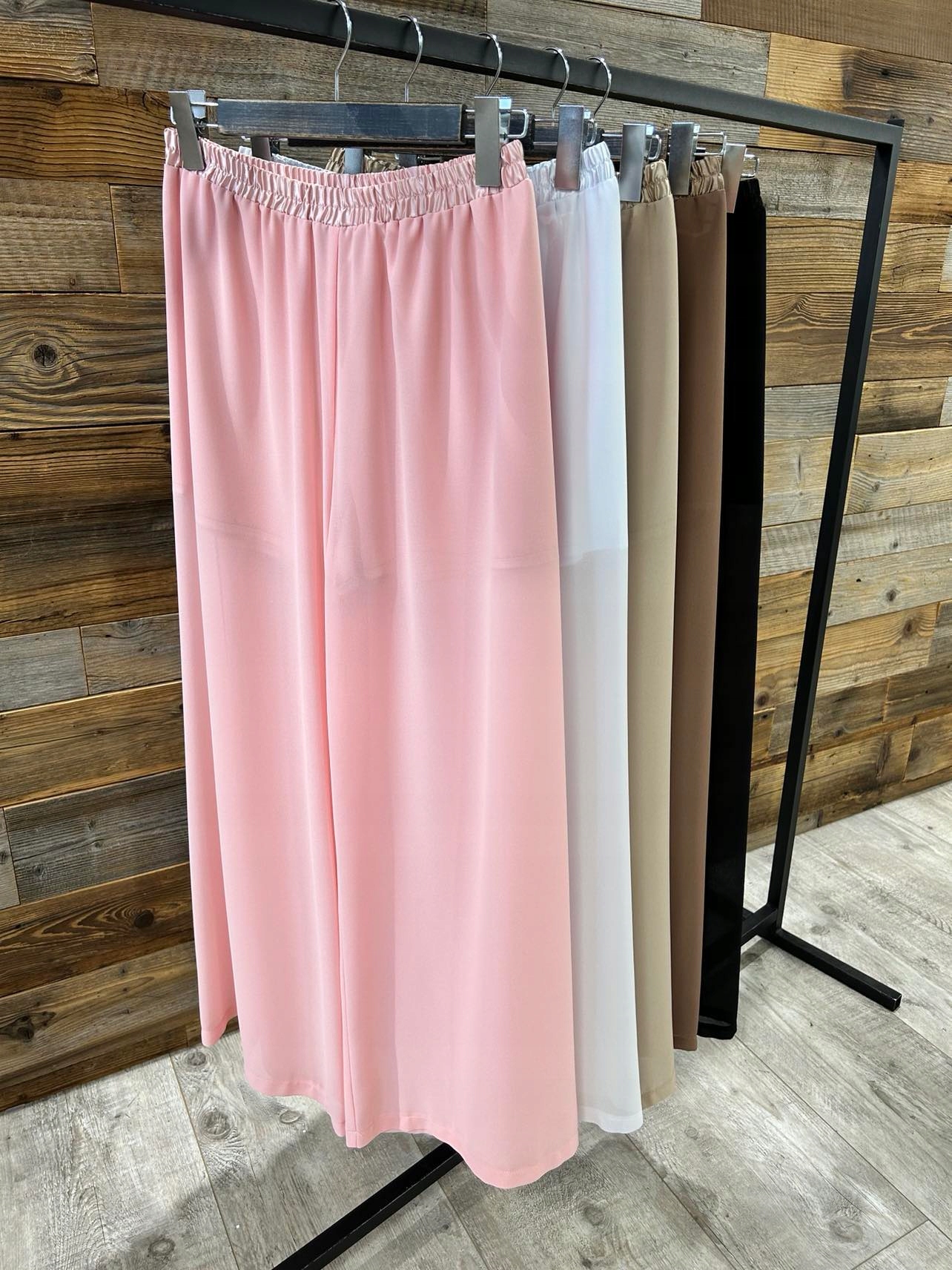 By O La La! Lehké Kalhoty Wide Leg S Šortkami Béžová S 36