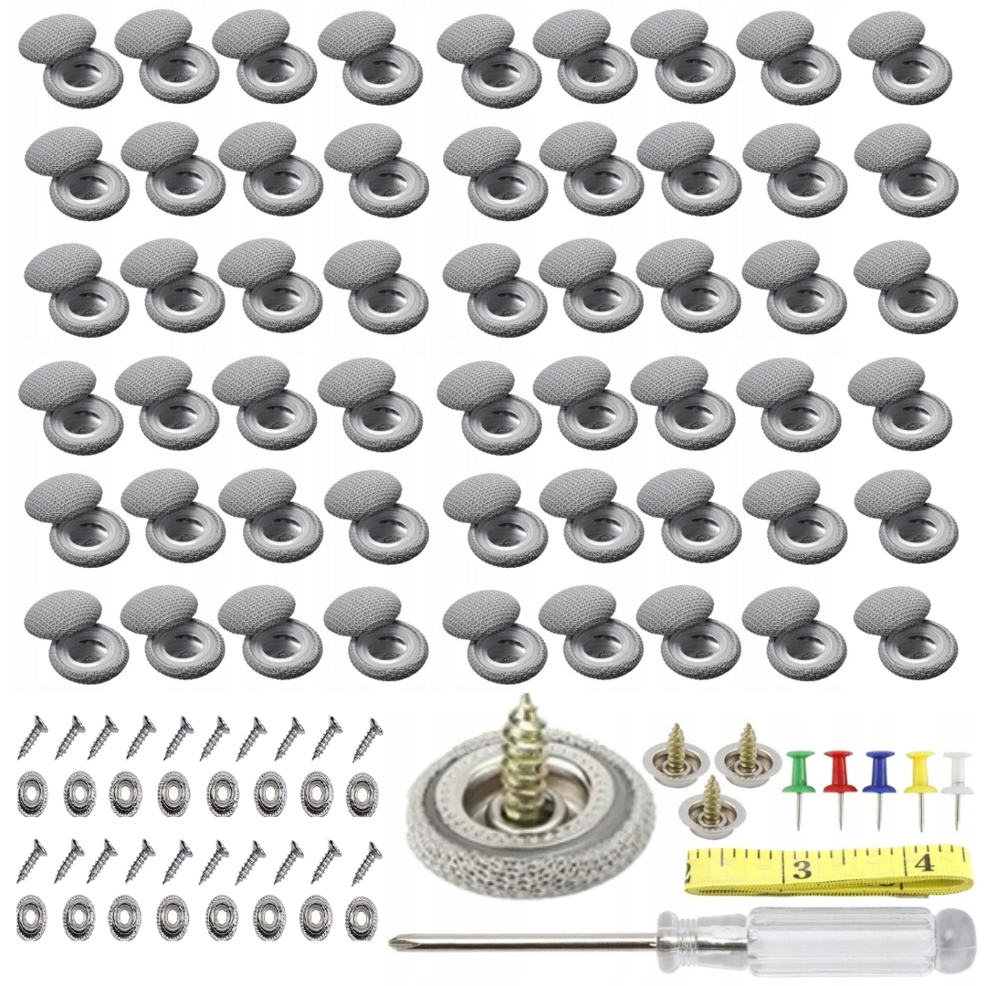 ZESTAW DO NAPRAWY PODSUFITKI SAMOCHODOWEJ 62 SZT KOLOR SZARY +GRATIS
