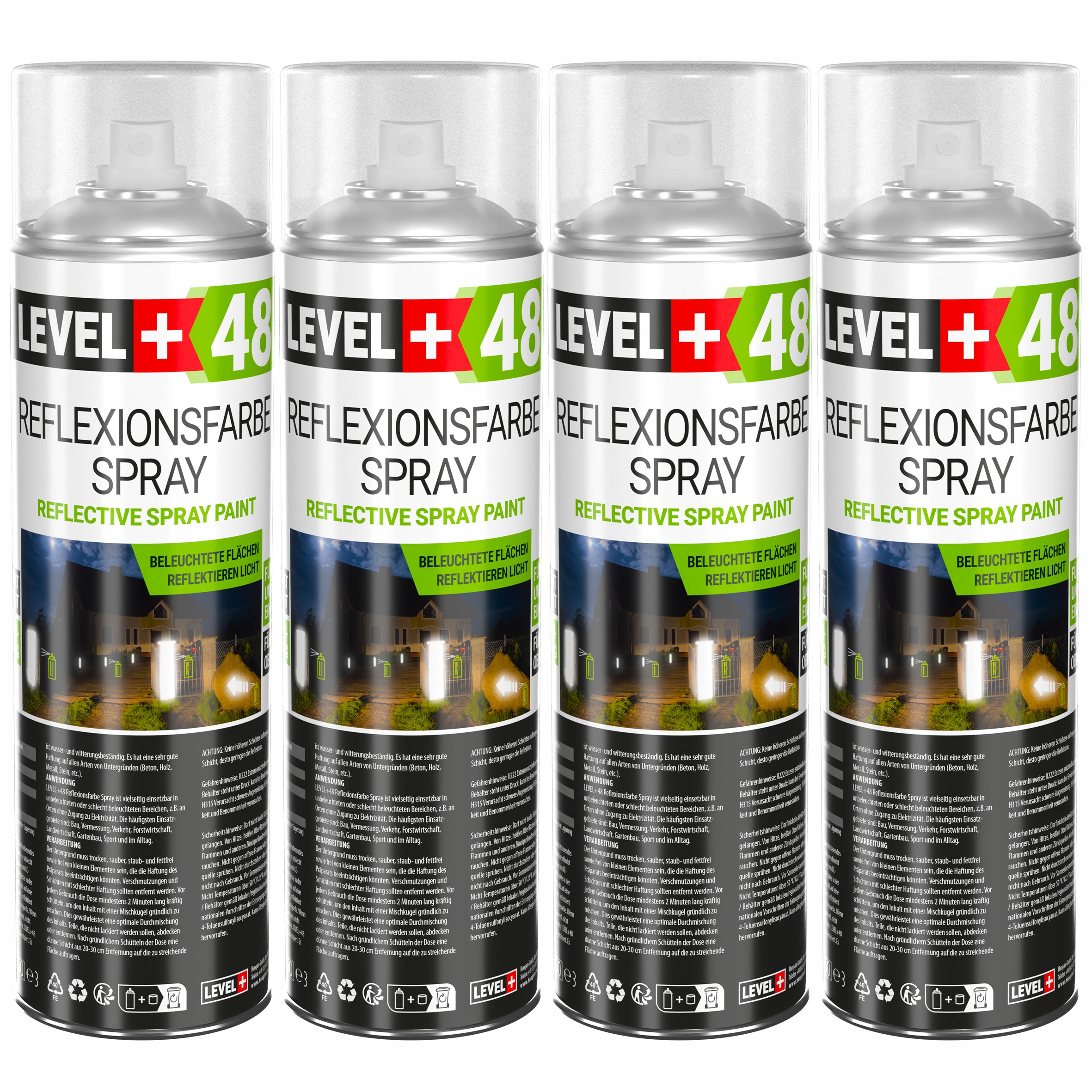 Reflexní Barva 4 ks. barva , která v noci odráží světlo. Reflexní barva 500 ml.