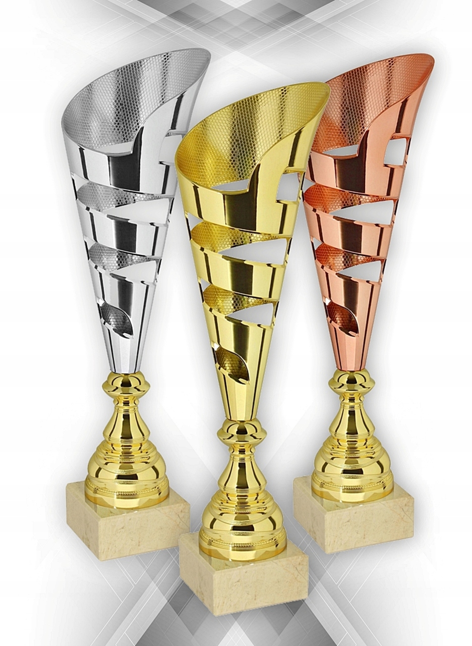 X175-KOMPLET 3ks Poháry Fox série G/s/b zlatá barva/stříbro/bronz