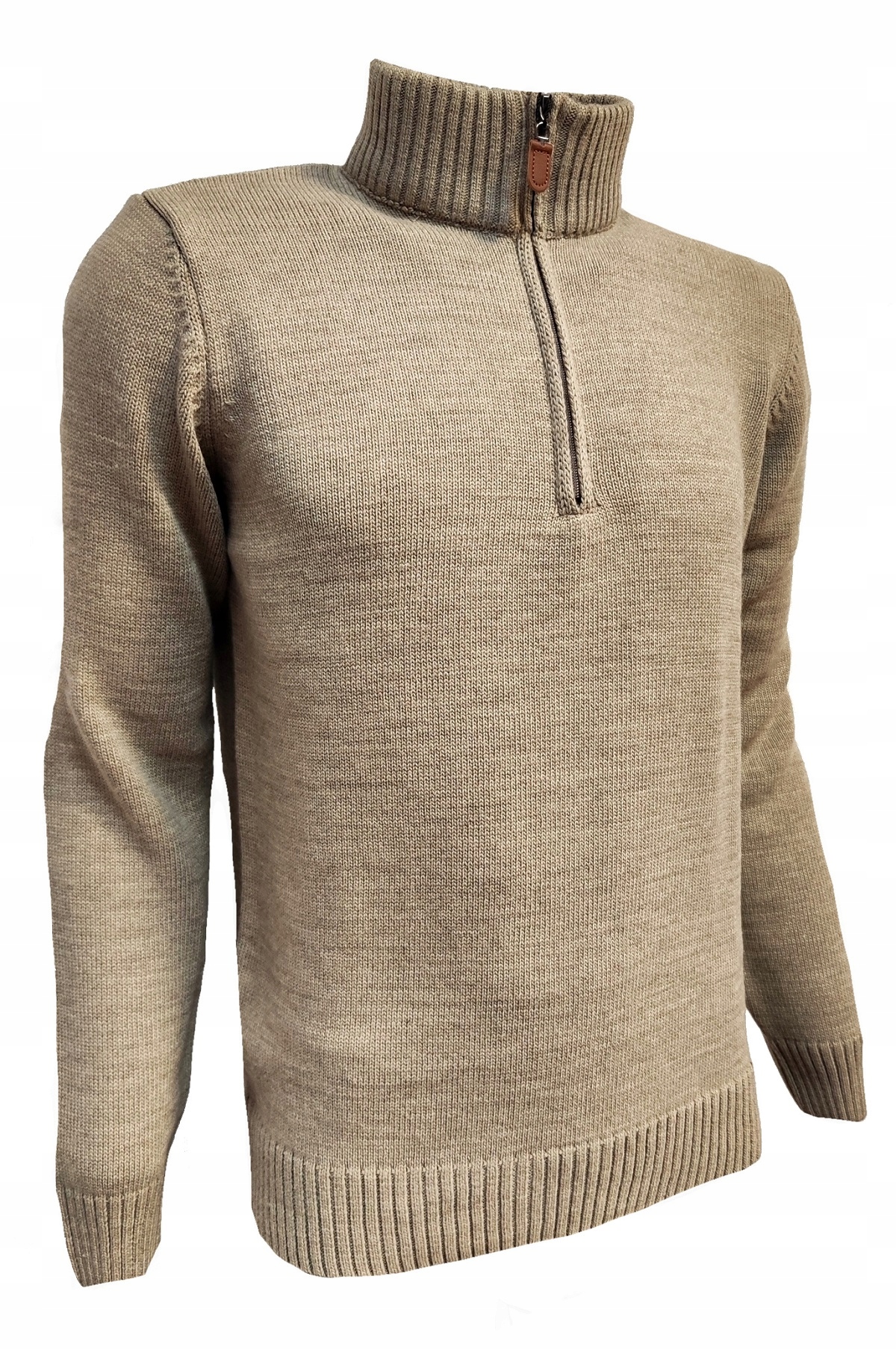 SWETER MĘSKI KRÓTKI ZAMEK STÓJKA CAMEL XXL Zapięcie zamek