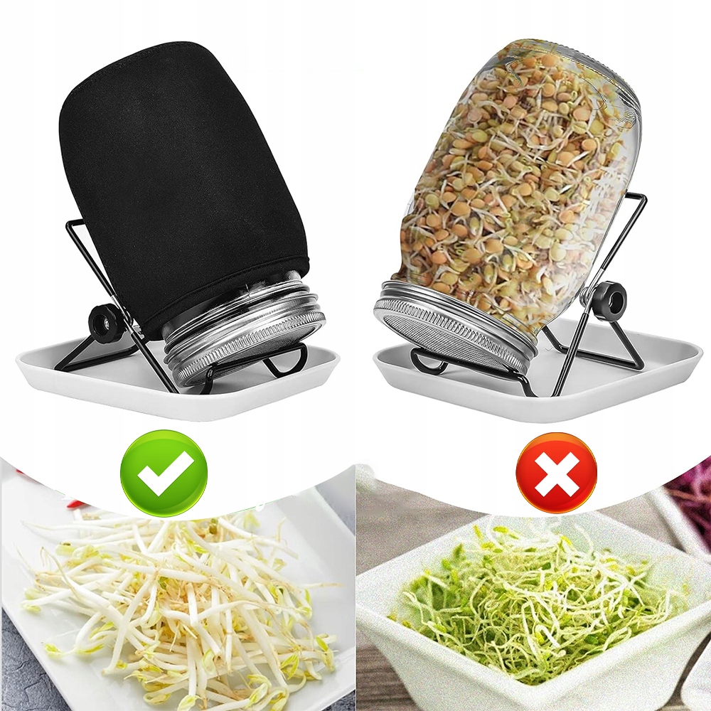 2 X KIEŁKOWNICA SZKLANA SŁOIKI Z PODSTAWKĄ DO DOMOWEJ UPRAWY KIEŁKÓW 1L Kod producenta 14946HG