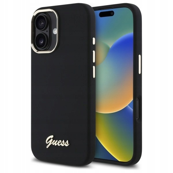 Guess GUHCP16SSMBSLK iPhone 16 6.1" czarny/black hardcase Silicone