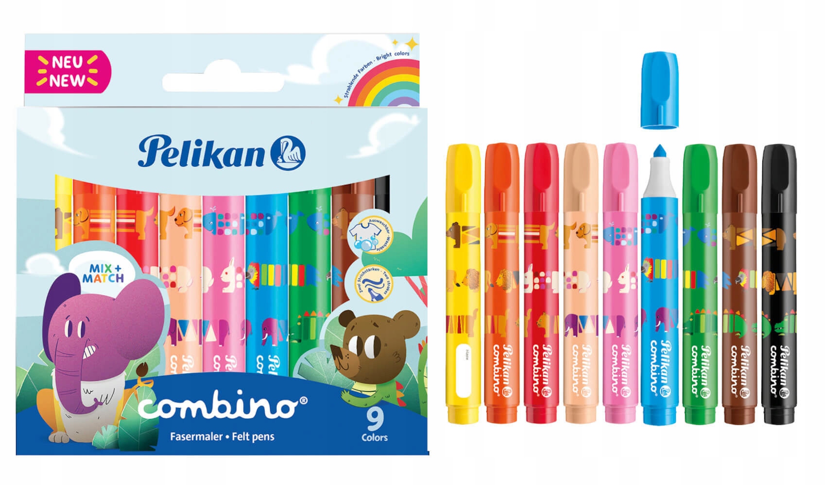 

Mazaki flamastry pisaki Combino 9szt Pelikan