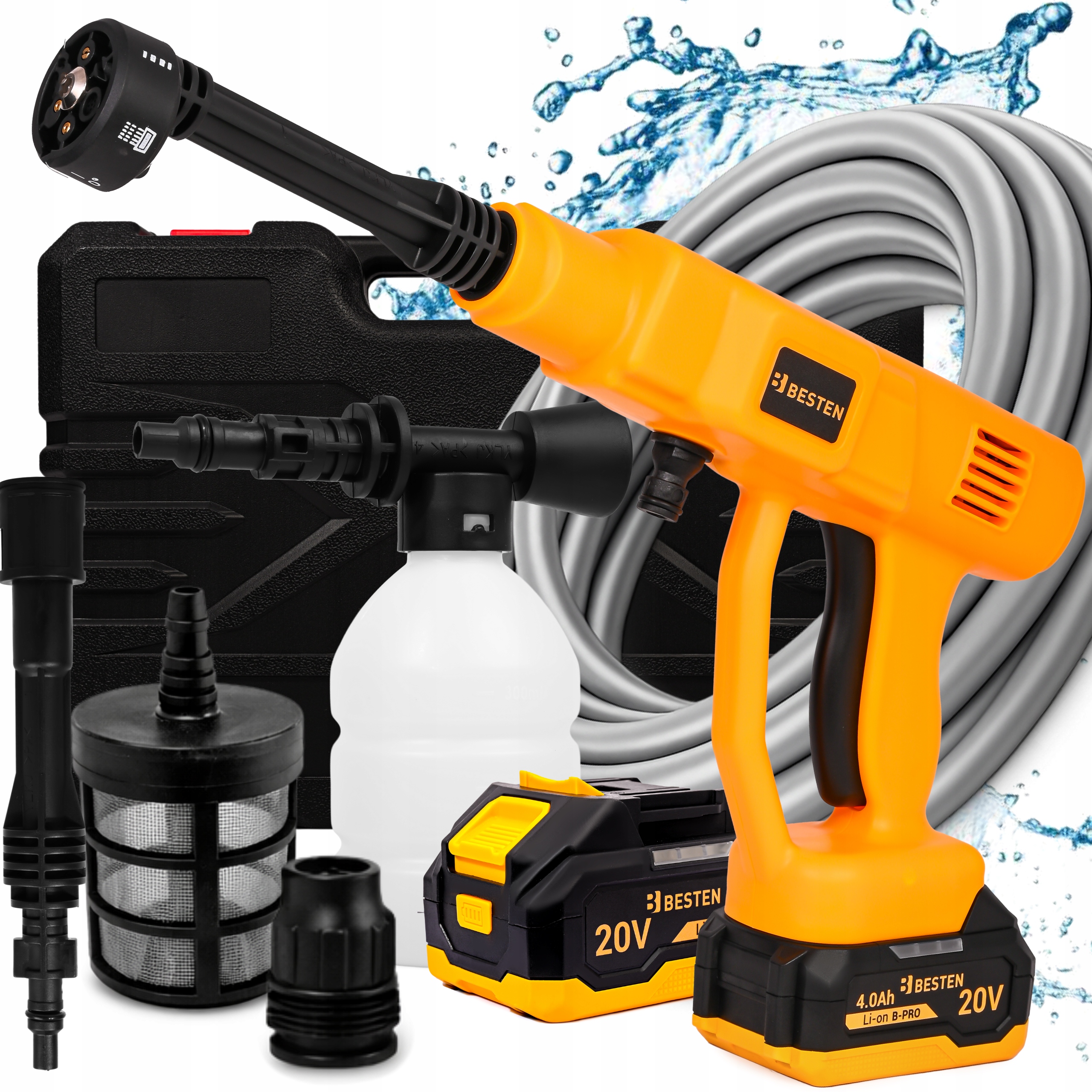 Myjka Ciśnieniowa Akumulatorowa Bezprzewodowa 2Aku 4Ah Multifunkcyjna Dysza