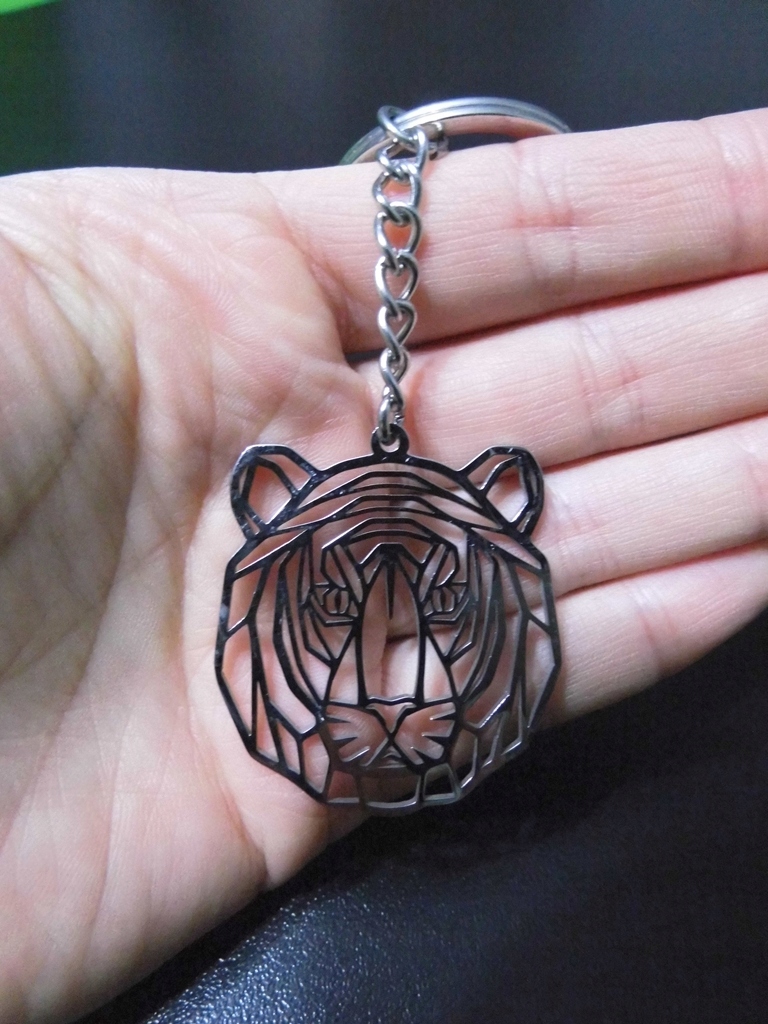 BRELOK, breloczek do kluczy, TYGRYS, tiger, kot Kolor srebrny