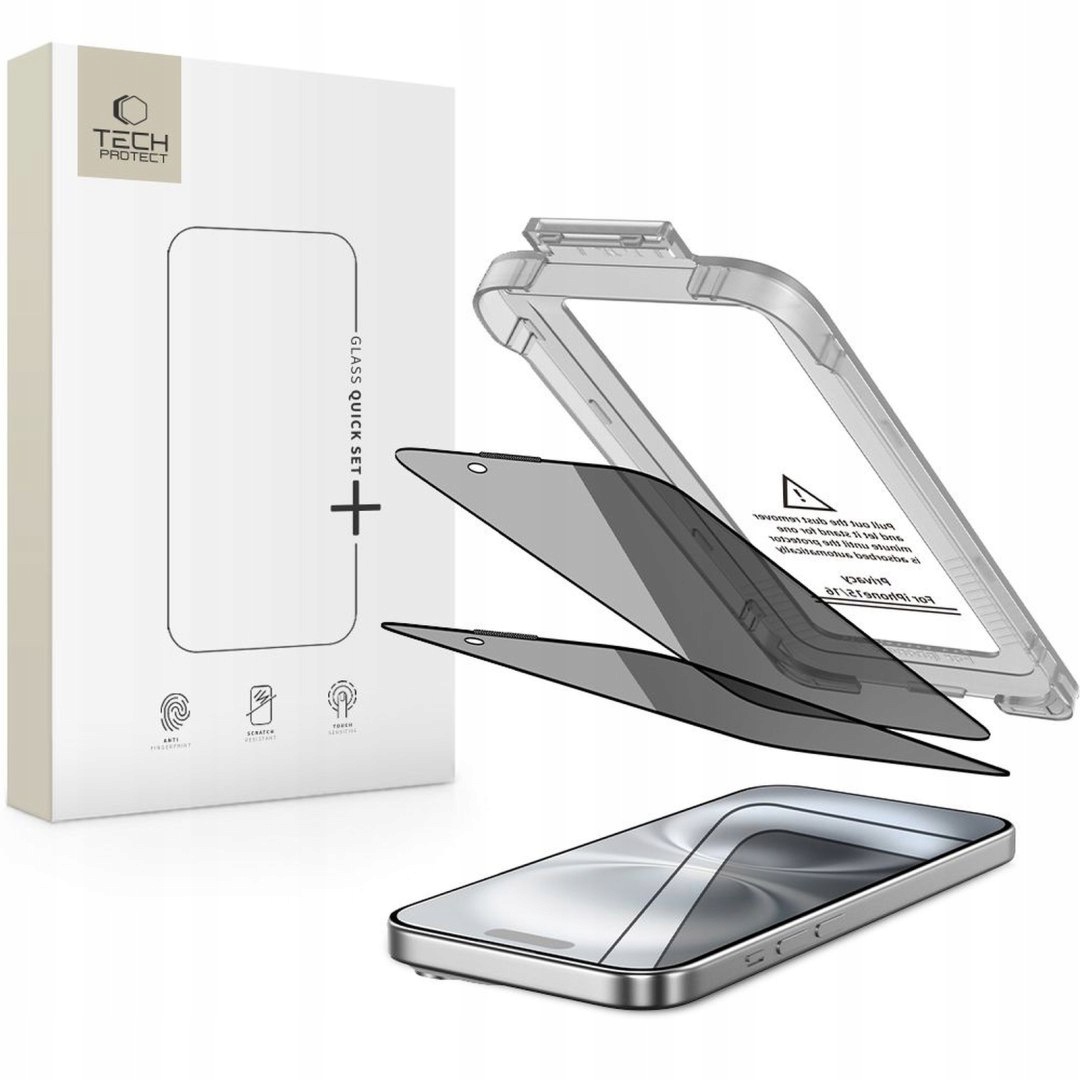 2x Szkło prywatyzujące na iPhone 15 16 Quick Set Spy+ 2 szt.