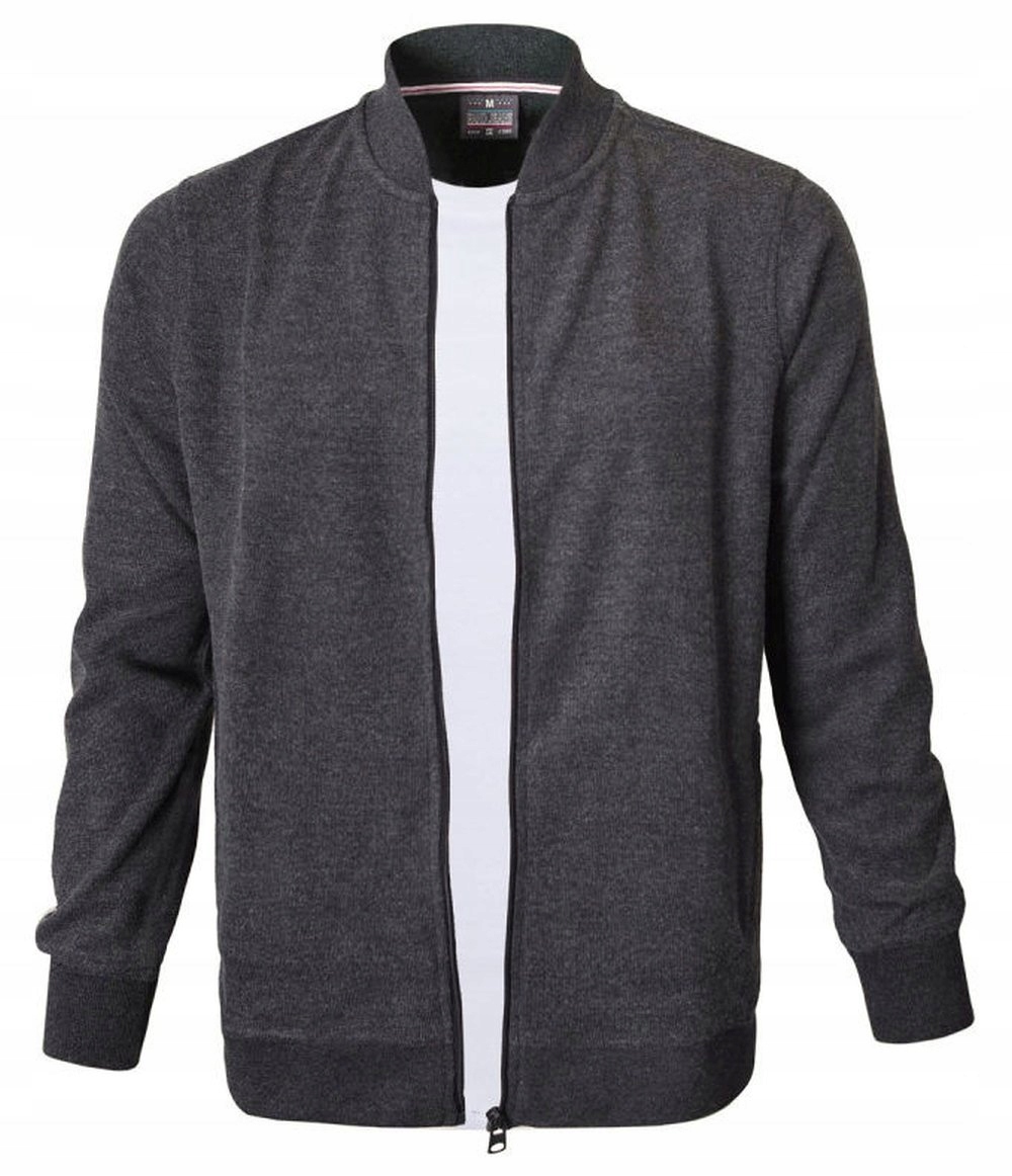 Pohodlná bavlněná Mikina na zip Pako Jeans Grafit XXL