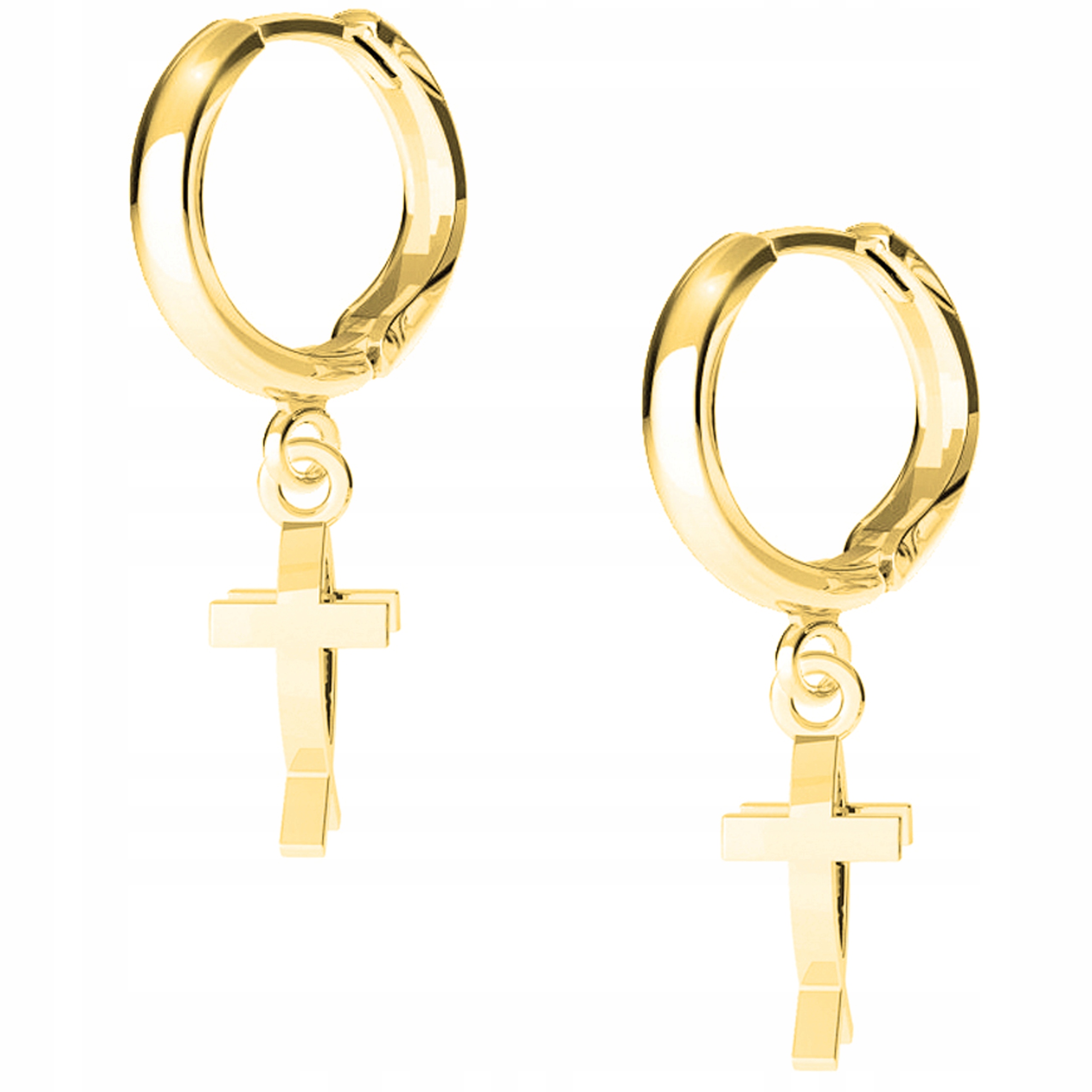 Náušnice zlaté Kříž Rybka stříbro 925