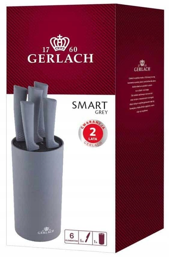 

Gerlach Smart Grey komplet 5 noży w bloku