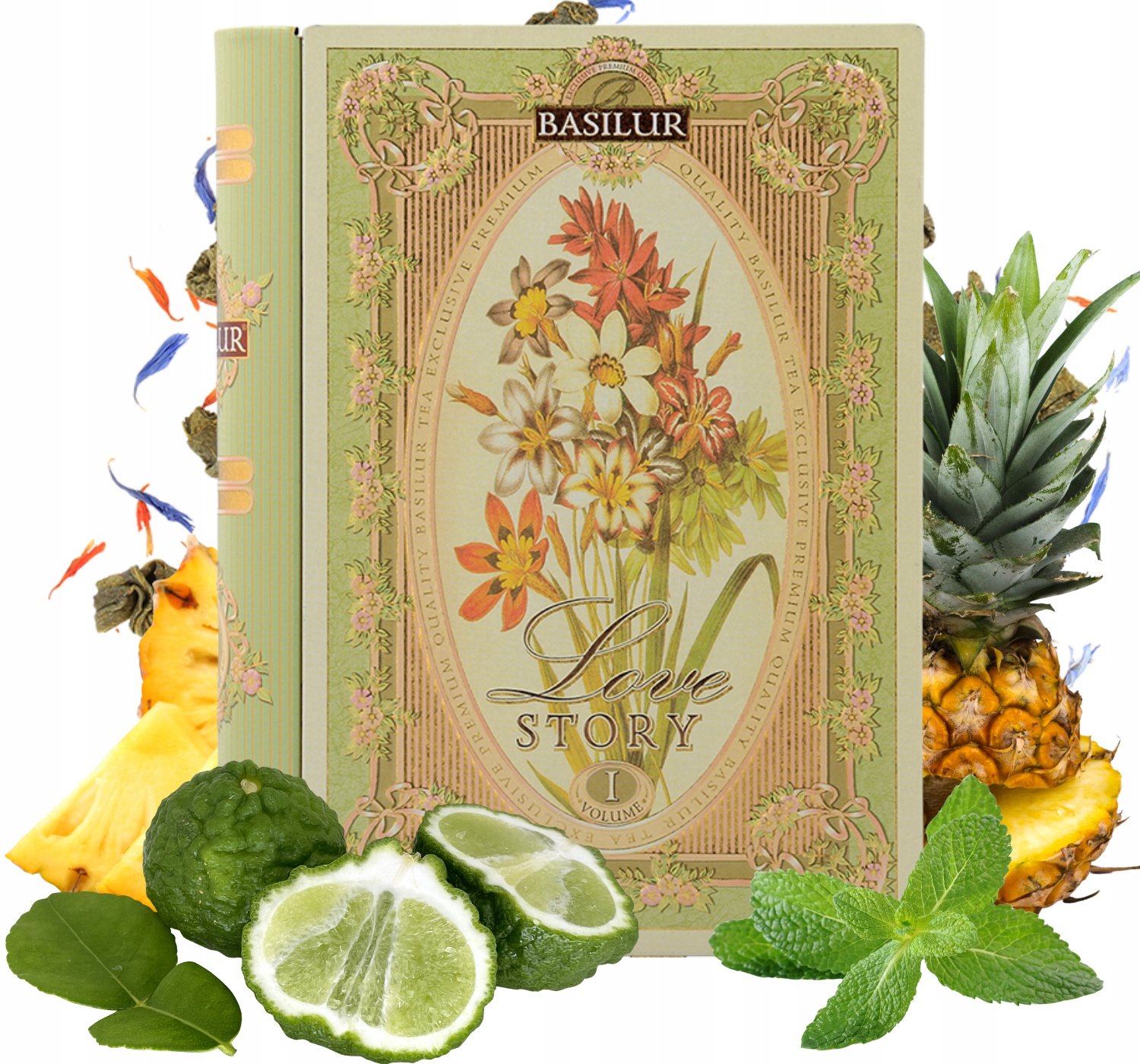 Levně Basilur Love Story Vol I čaj Máta 100 g listů plechovka Kniha