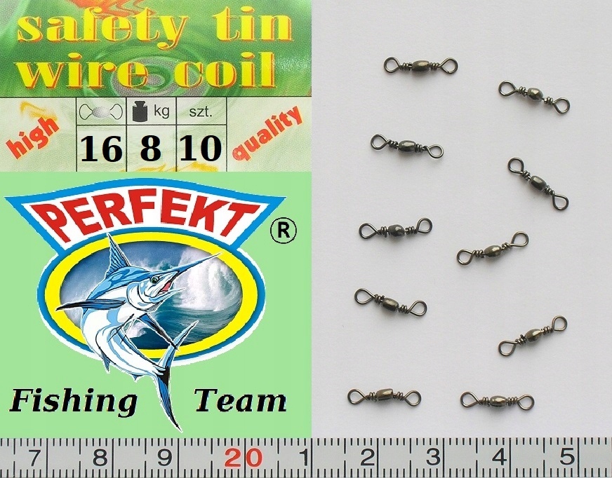 10 x KRĘTLIK BARYŁKOWY Nr.16 moc 8kg BARREL SWIVEL