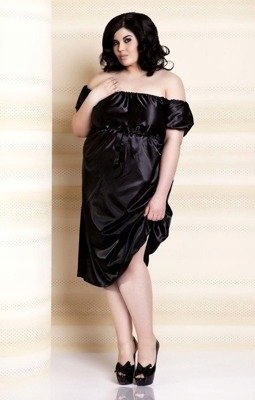 Anabel dámská saténová spodnička Plus Size DKaren černá