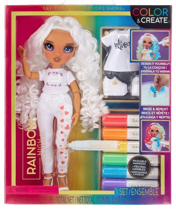 ORYGINALNA LALKA COLOR CREATE KREATYWNA ZABAWKA RAINBOW HIGH COLOR