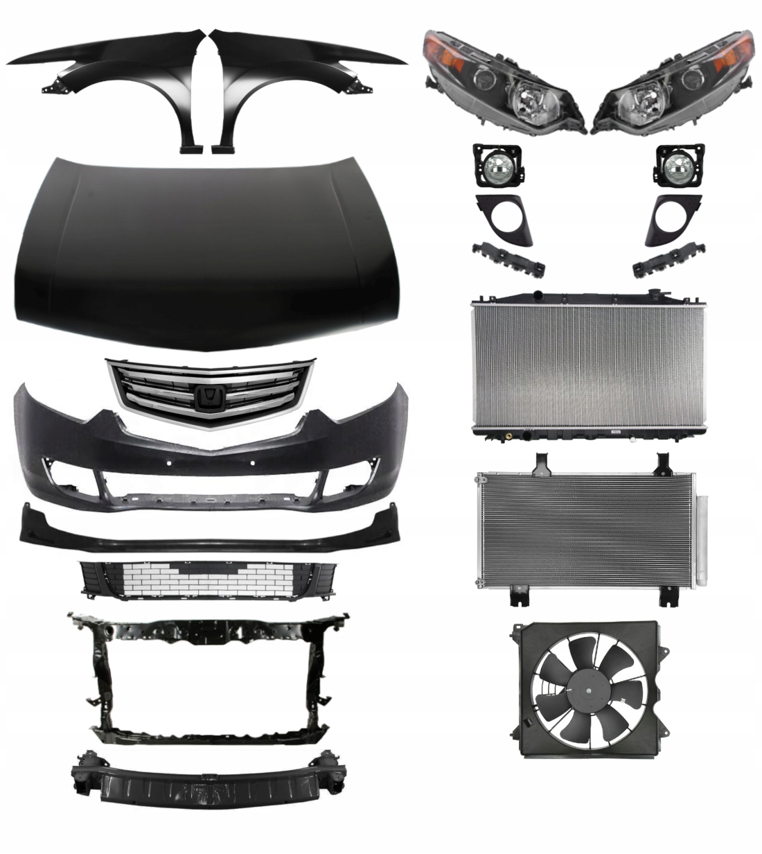 Honda Accord VIII 08-11 Maska Zderzak Błotnik Pas ZESTAW CZĘŚCI