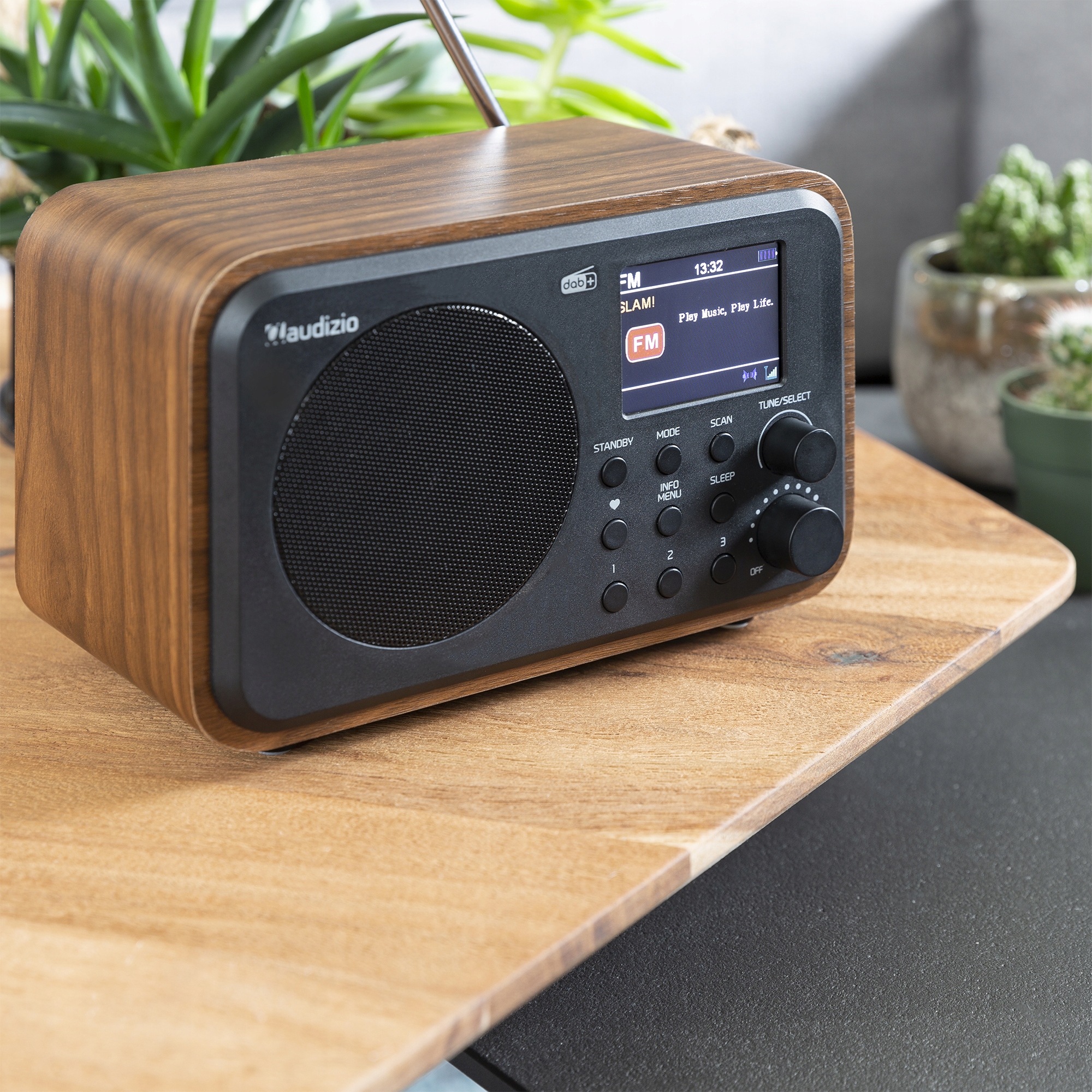 Radio cyfrowe DAB+ z akumulatorem FM BLUETOOTH USB Kolor brązowy