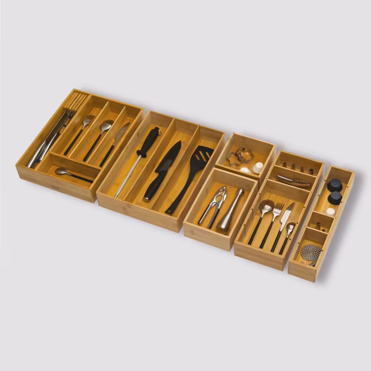 ORGANIZER NA KOSMETYKI bambusowy 3 komory 15x38 cm Marka 5five Simply Smart