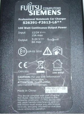 Zasilacz samochodowy Fujitsu 12V 24V Marka bez marki