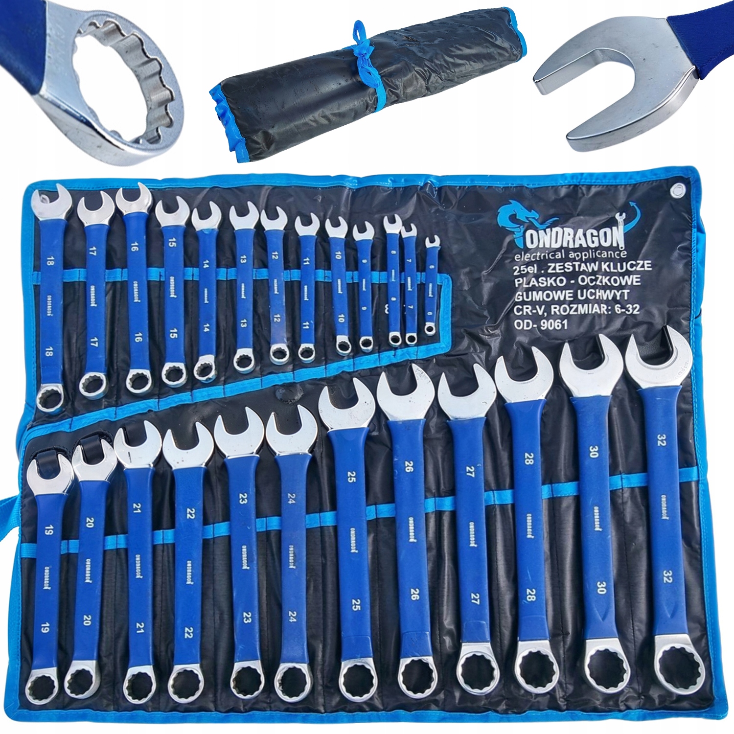 25el Klucze Płasko Oczkowe Z Guma Klucze Płaskie Gumowym Uchwytem 6-32mm