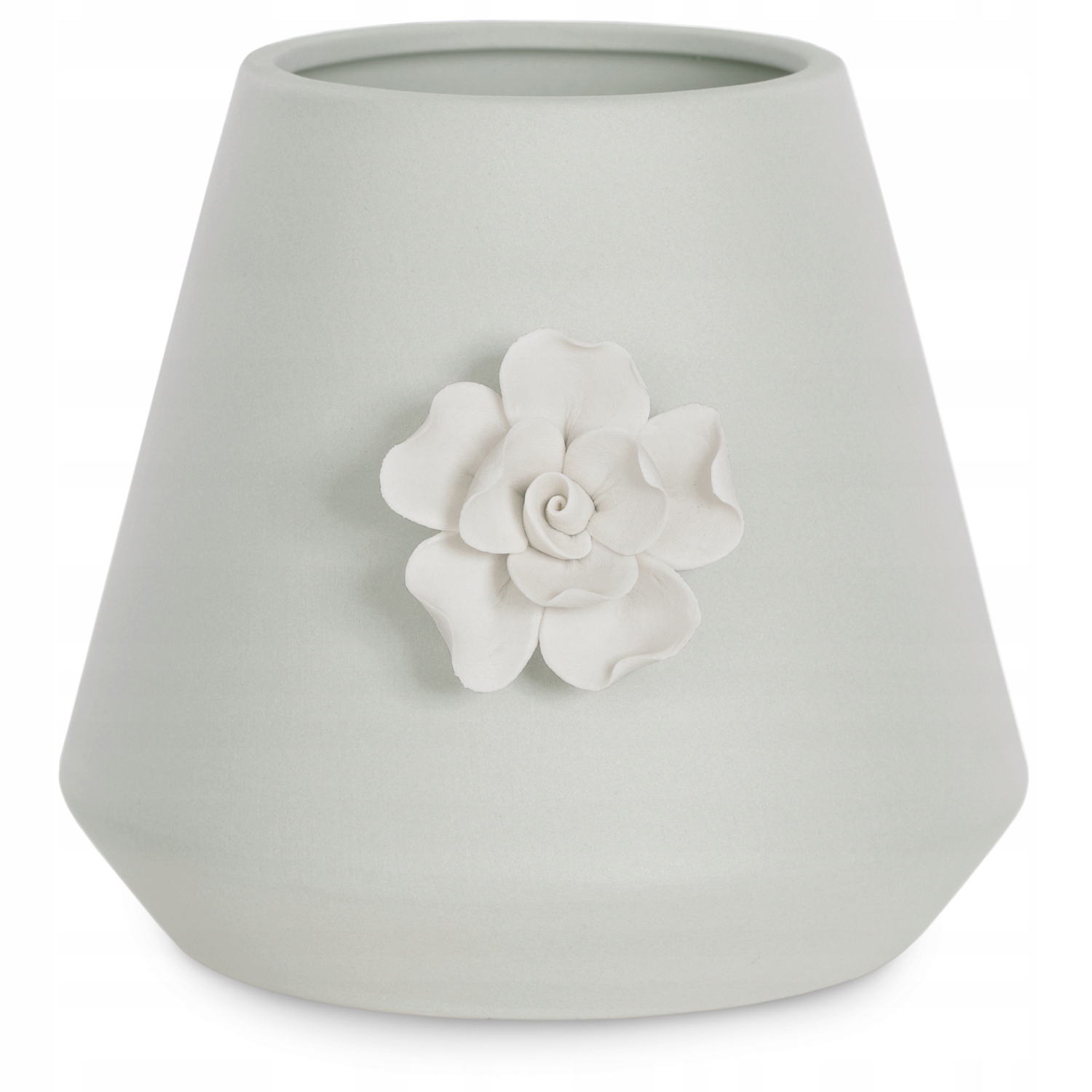 Wazon ceramiczny doniczka ozdobna róża Szary