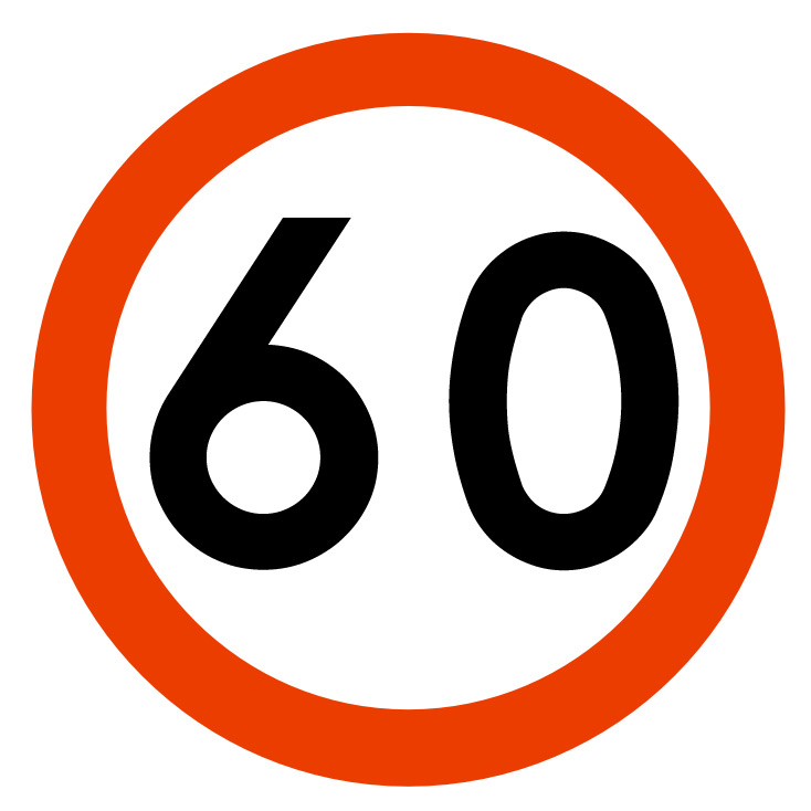 Znak Drogowy B33 ograniczenie prędkości 60 km/h