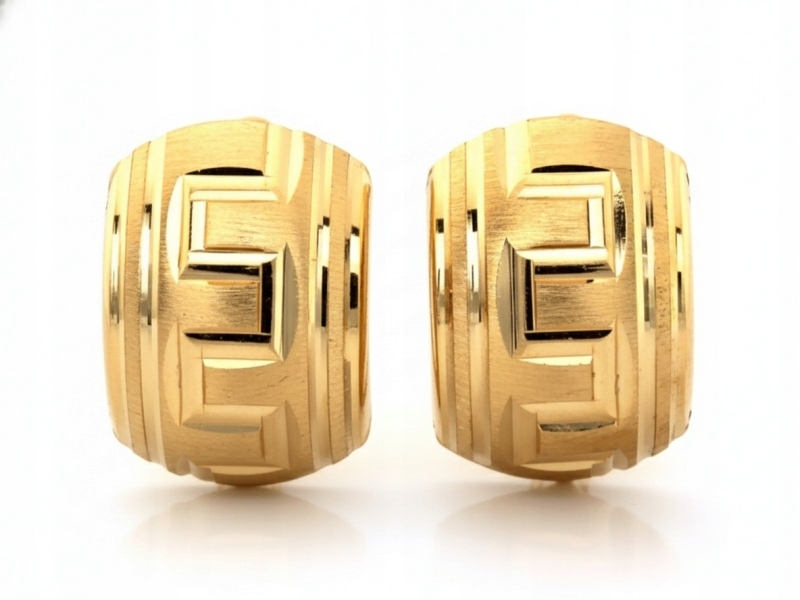 Náušnice Zlaté 585 s řeckou cestou, anglické, ideální jako dárek