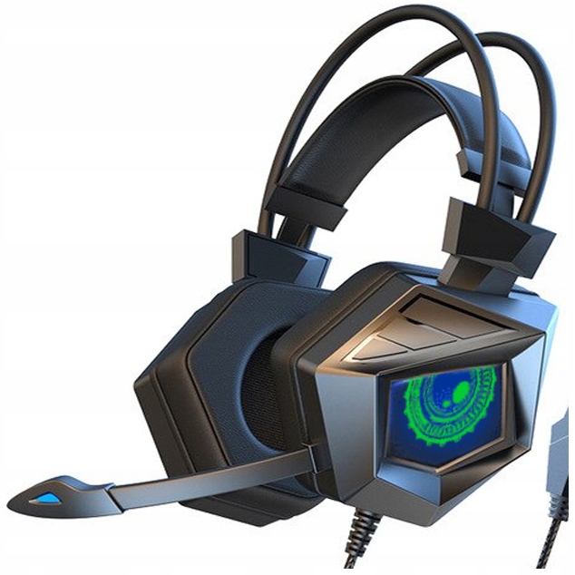 SŁUCHAWKI GAMINGOWE NAUSZNE PRZEWODOWE Z MIKROFONEM DO PC RGB ZESTAW GRACZA