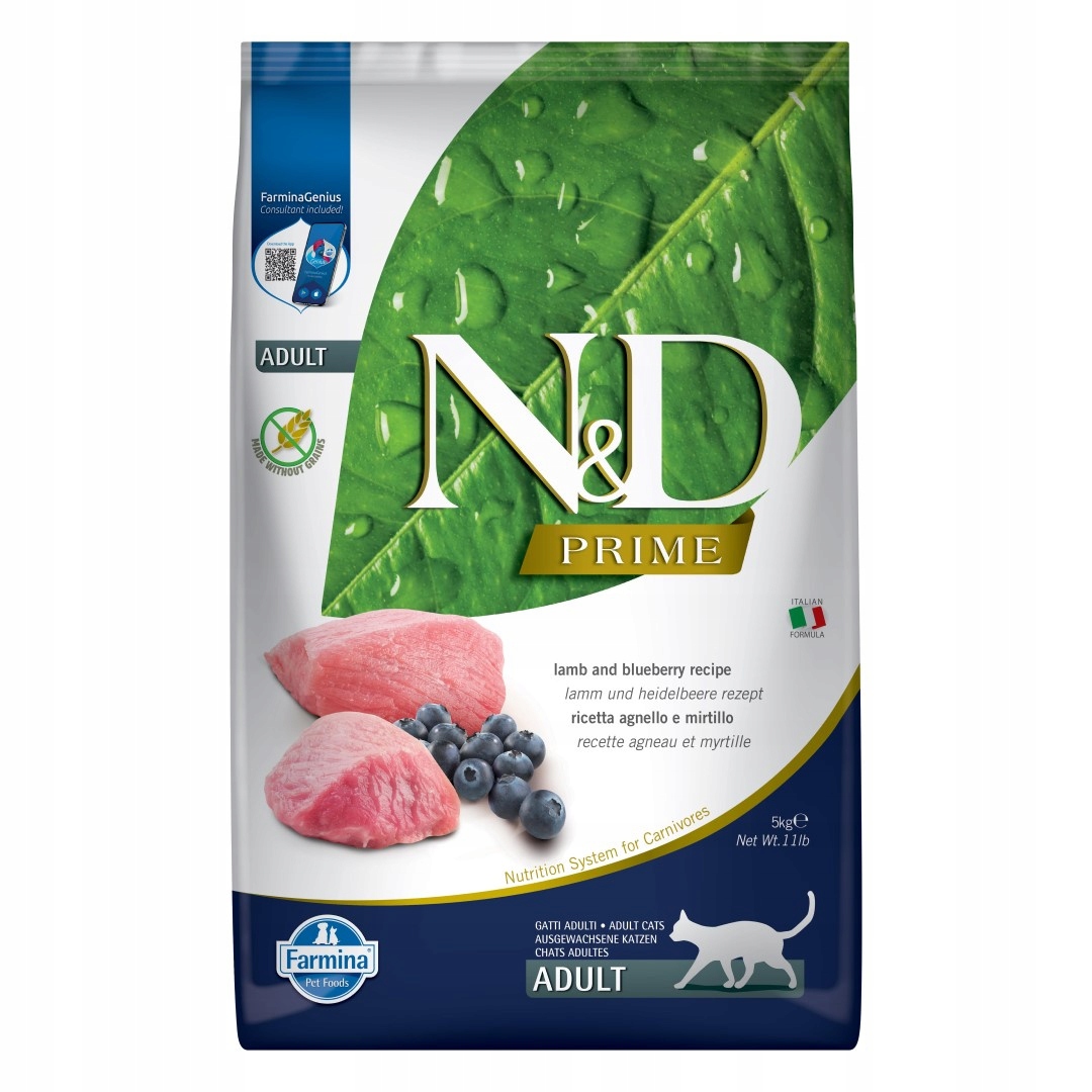 Farmina N&d Cat Prime Lamb Blueberry 5kg Sucha Karma Dla Kota z Jagnięciną