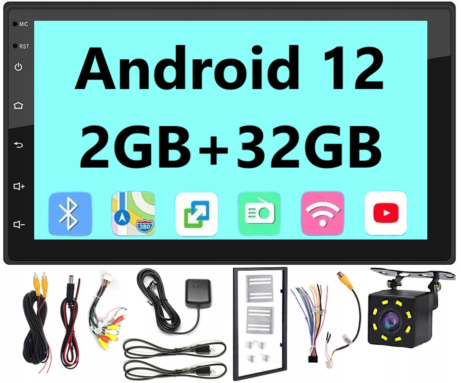 АВТОМОБІЛЬНИЙ РАДІОПРИЙМАЧ 2 DIN ANDROID USB GPS BLUETOOTH
