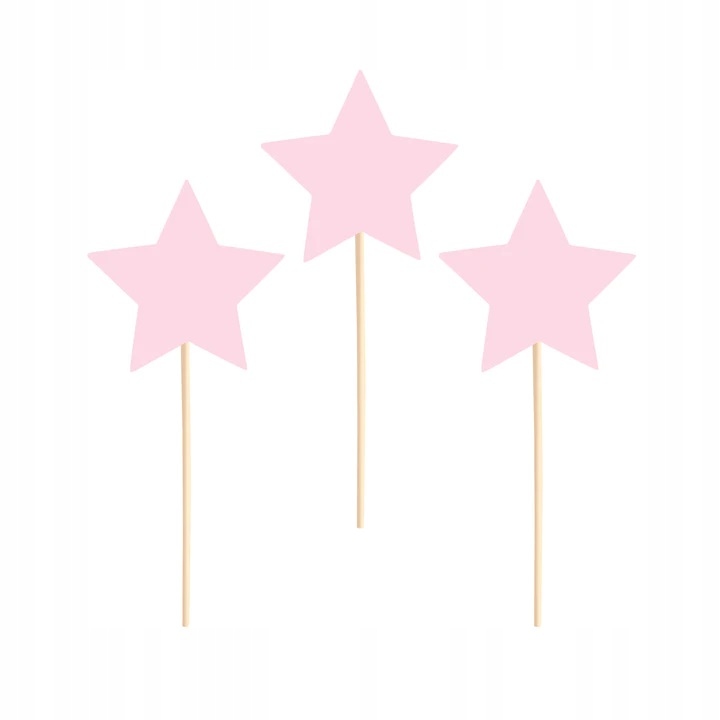 

Toper Topper Na Tort Różowe Gwiazdki 6 Szt