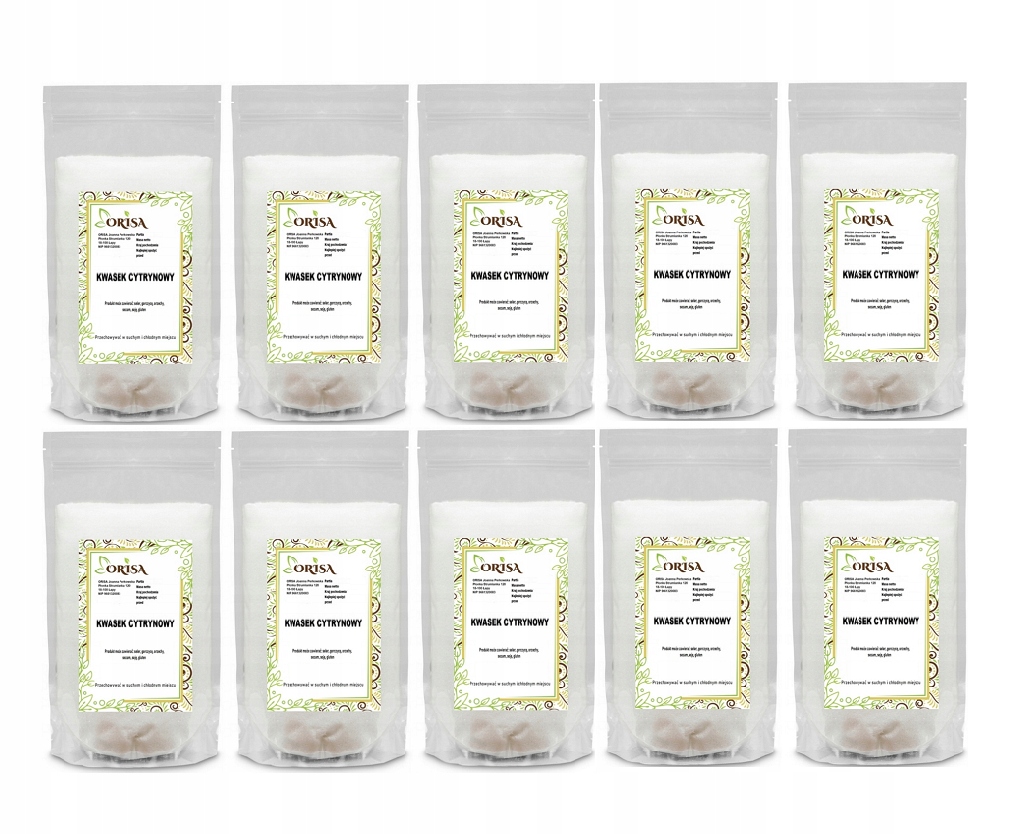 Kwas cytrynowy 10 x 1kg kwasek spożywczy E330 Spożywczy czysty Orisa