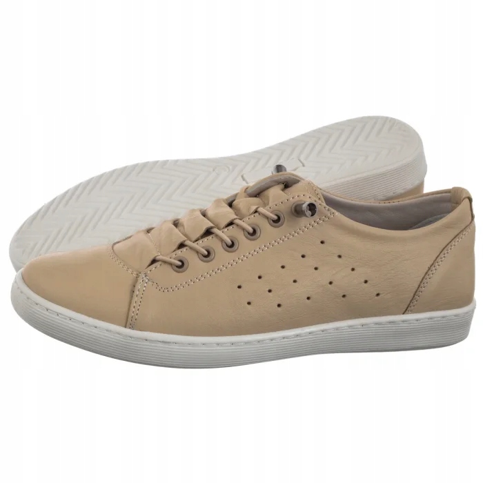 Kožené boty Dámské polobotky Nepeke Anica Béžová