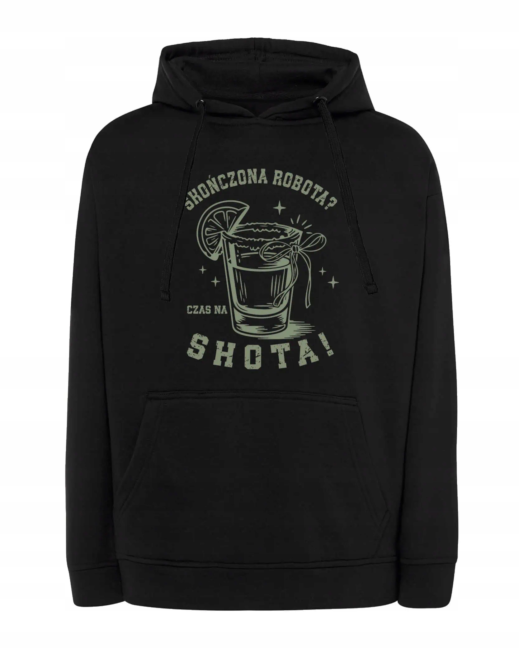 Mikina s kapucí Party Shoty po práci Vtipná černá XL