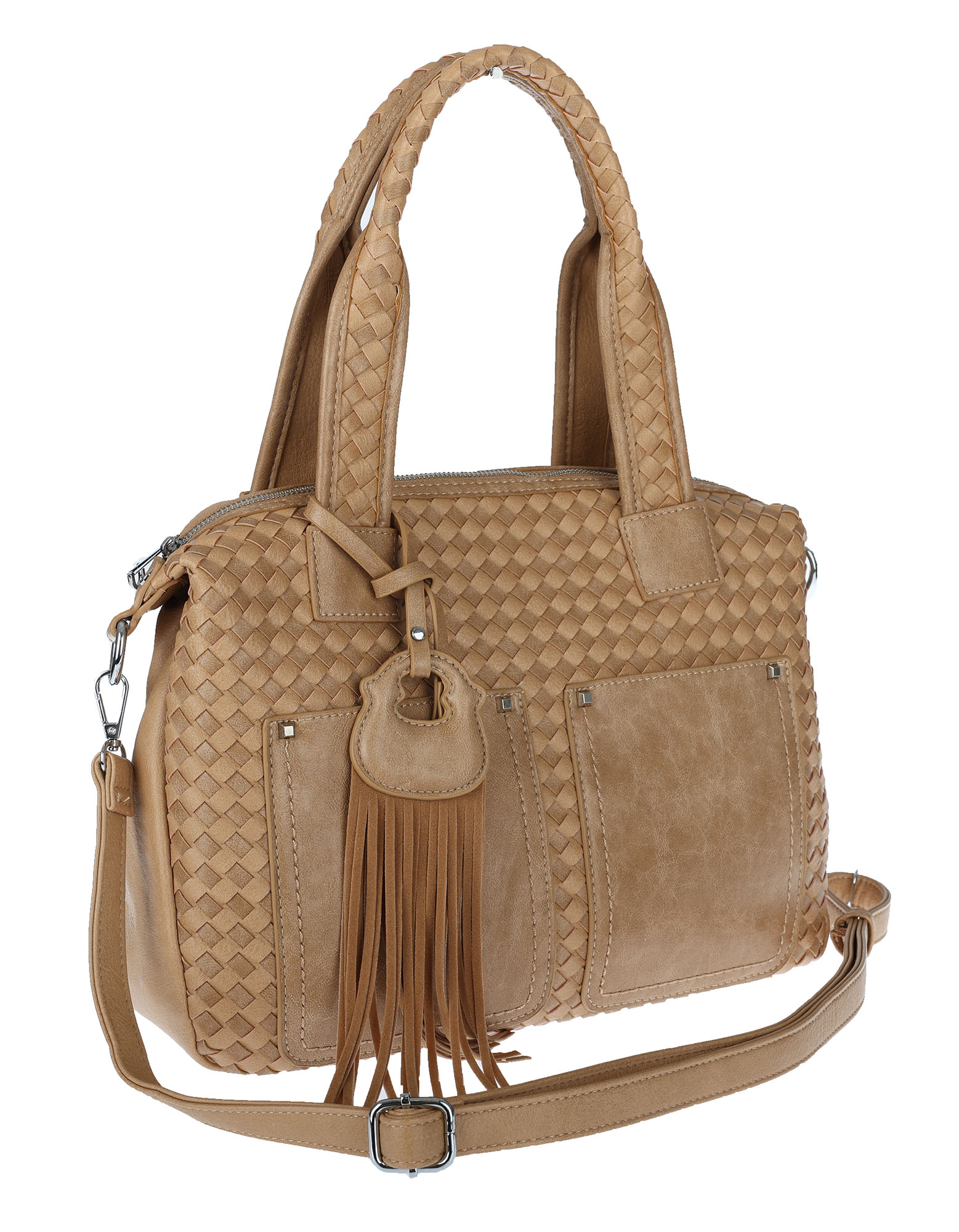 Torebka damska shopper pojemna na ramię do ręki modna torba MC865 Brązowa