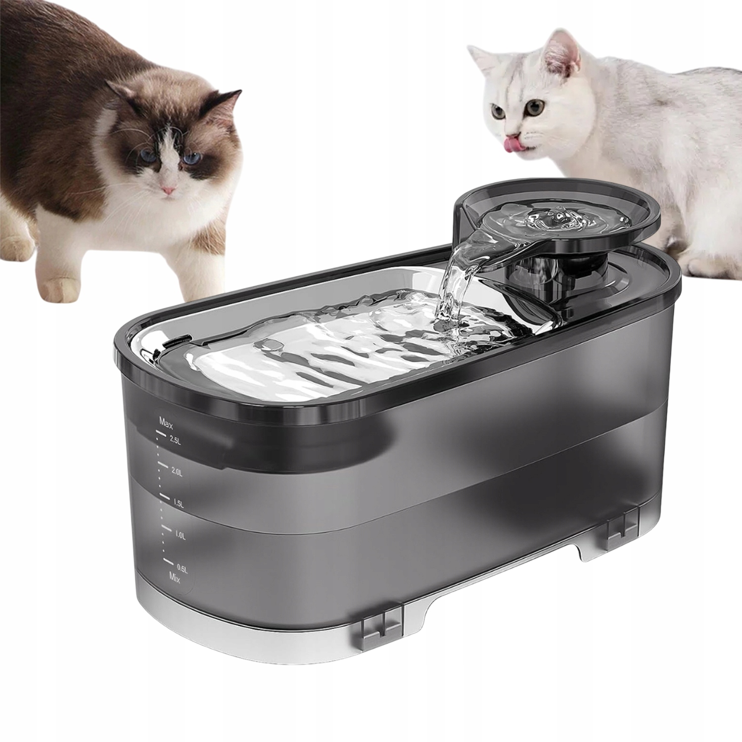 Levně Fontána Pro Psa Kočku Automatická 2.5 L Tichý Uhlíkový Filtr Vícežilový