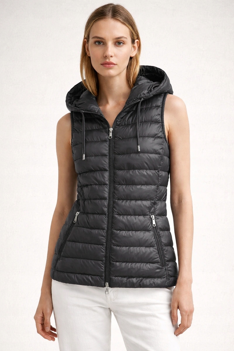 Dámská Vesta Kapuce 16M9138 Grafit L (40)
