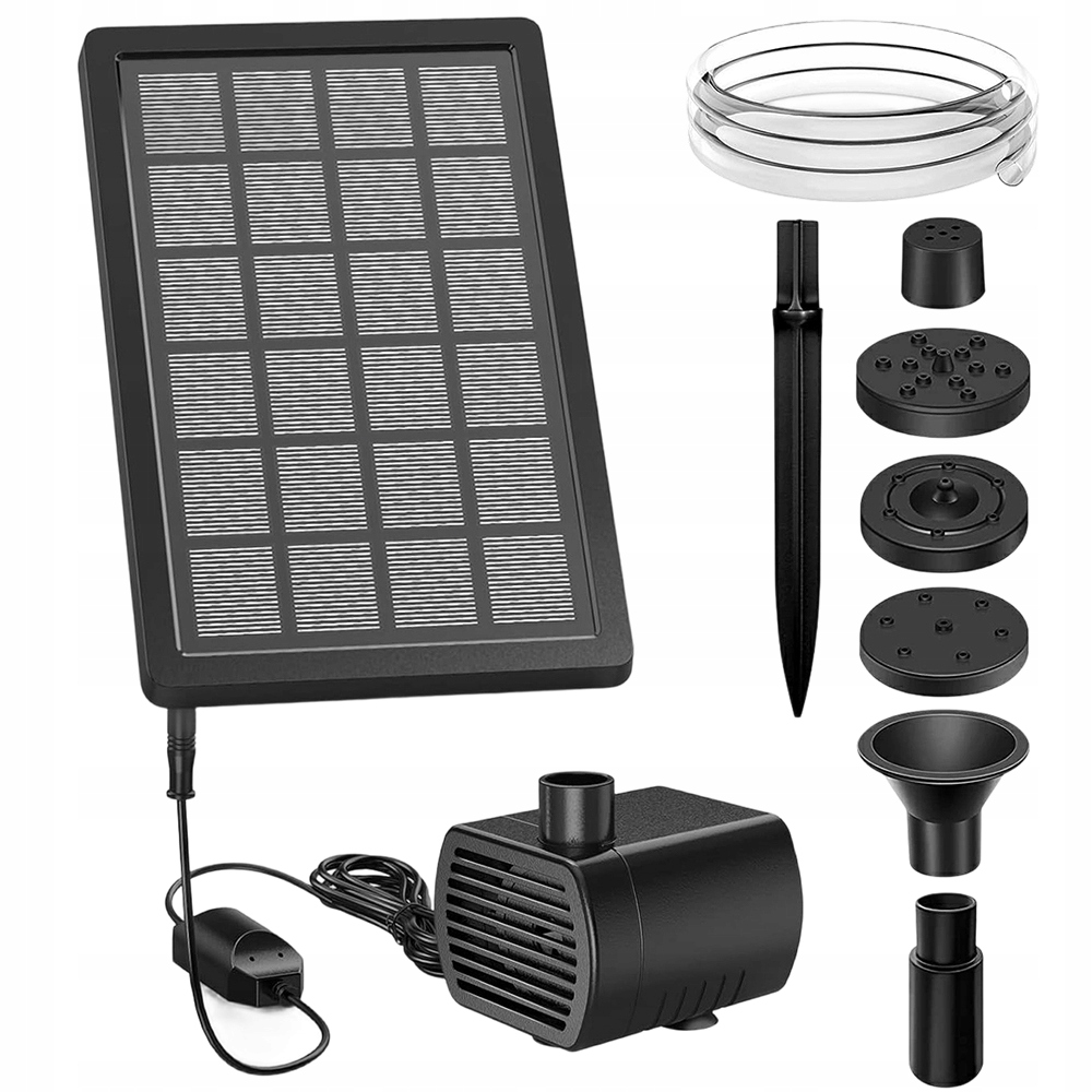 Fontanna Ogrodowa Solarna Do Ogródka Wodnego Bez Baterii 5m Kabel