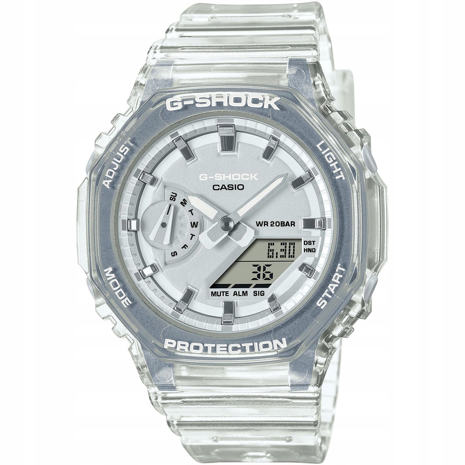 Hodinky Casio G-Shock GMA-S2100SK-7AER bezbarvý řemínek