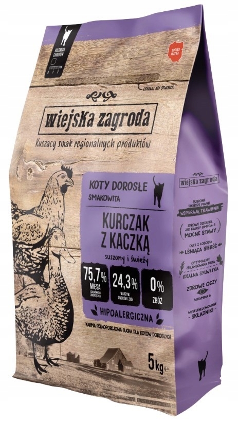 Wiejska Zagroda dla kota Kurczak z kaczką 5kg