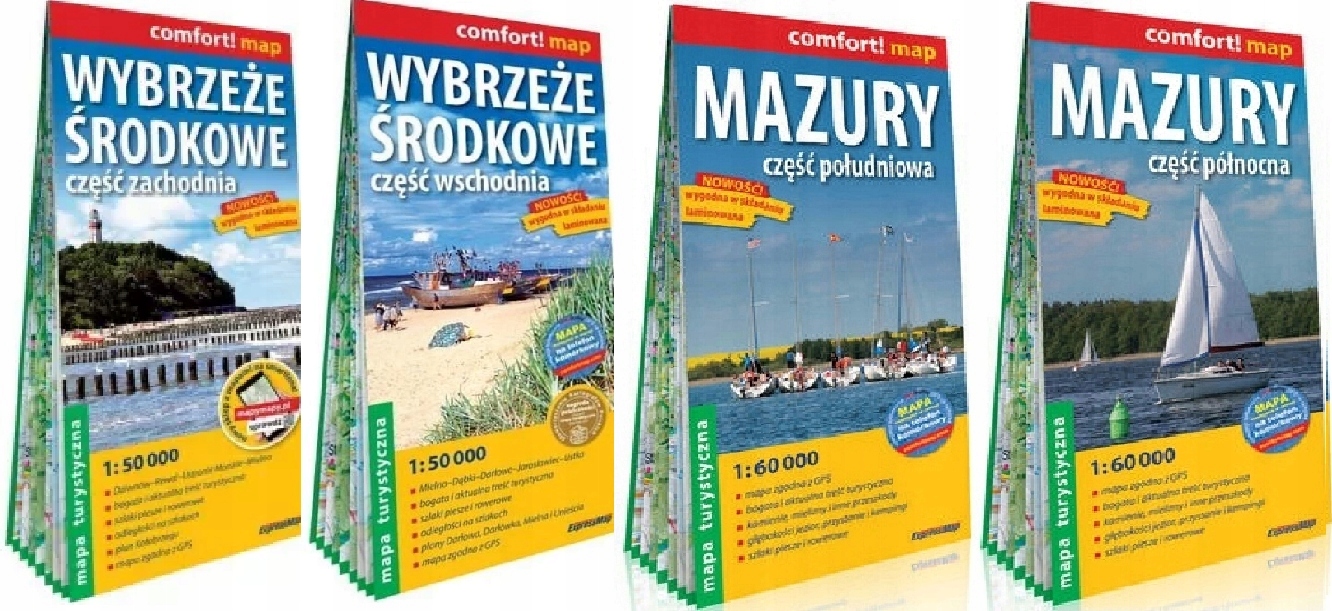 Wybrzeże Środkowe Mazury mapa 1:50 000