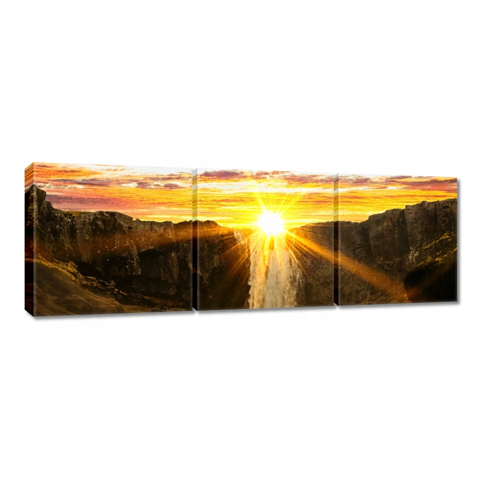 

Obrazy 120x40 Zachód słońca Wodospad