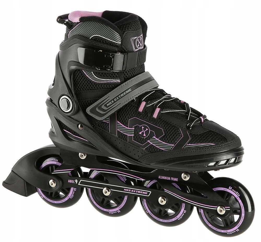 2X Rolki Nils Extreme Czarno-Fioletowe