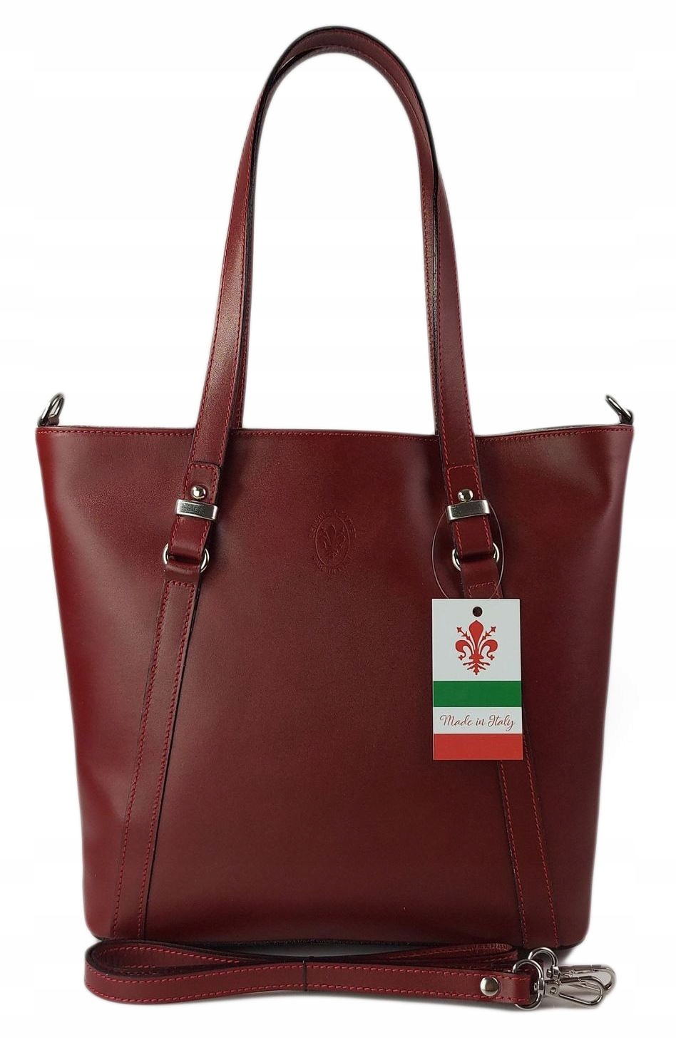 Italská klasická kožená kabelka přes rameno Bronz