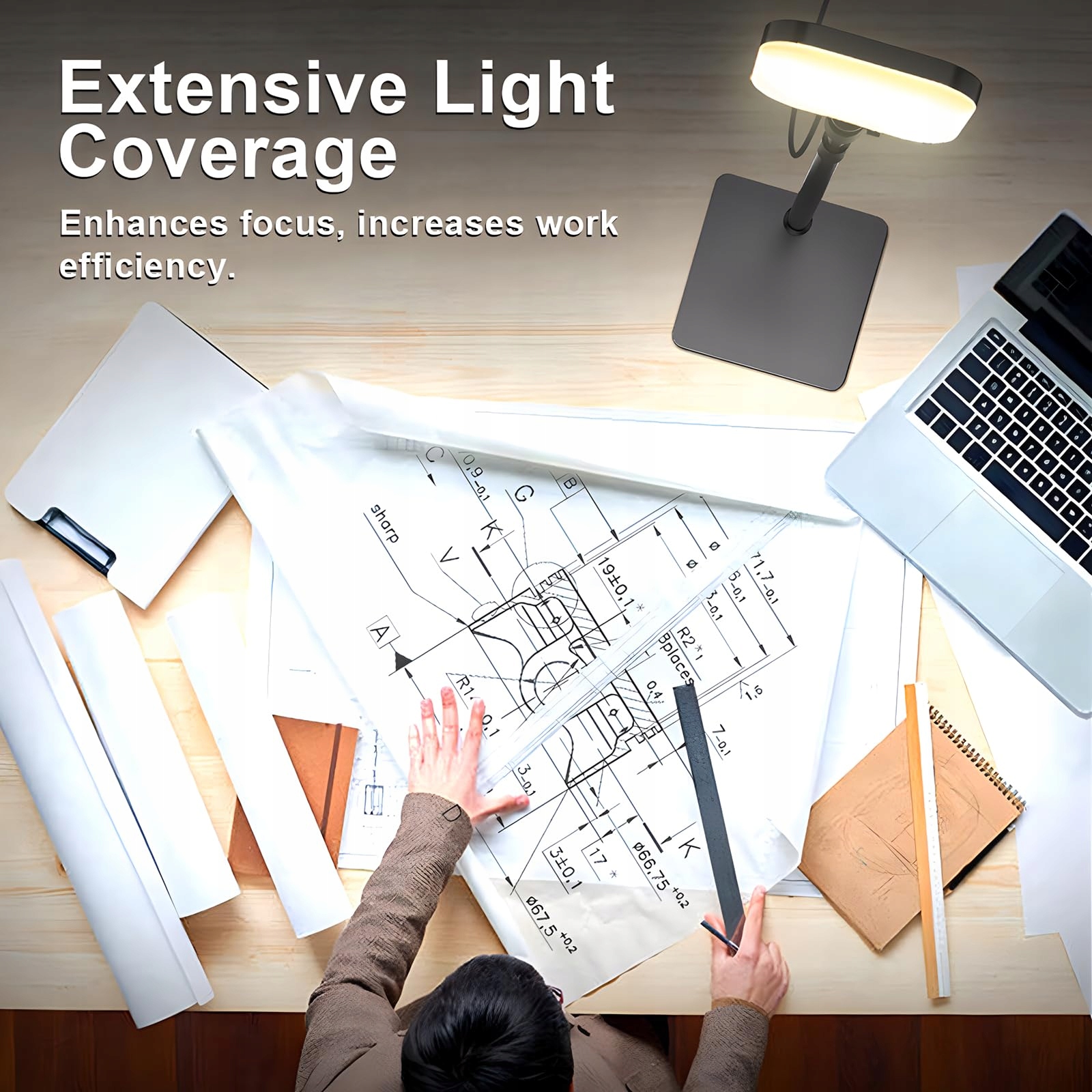 MOJIMDO LED Lamp 180 with Phone Holder 3 Colors 5 Brightness USB — miniatura 4