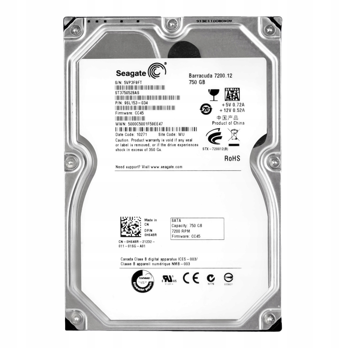 Dell 0H648R 750GB 7.2K 32MB Sata II 3.5'' ST3750528AS