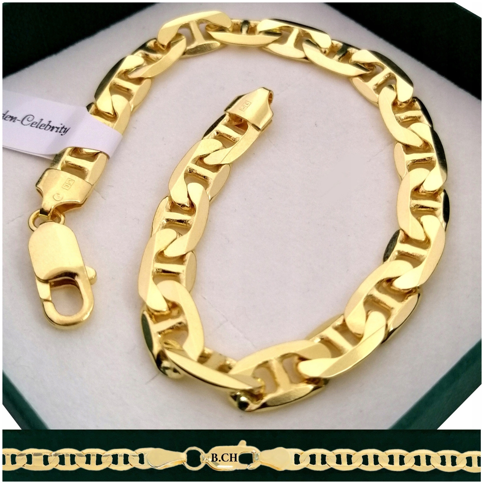 Elegantní Zlatý Pánský Náramek Gucci Ryzost 925/585 Gravírování Bonus Dárek
