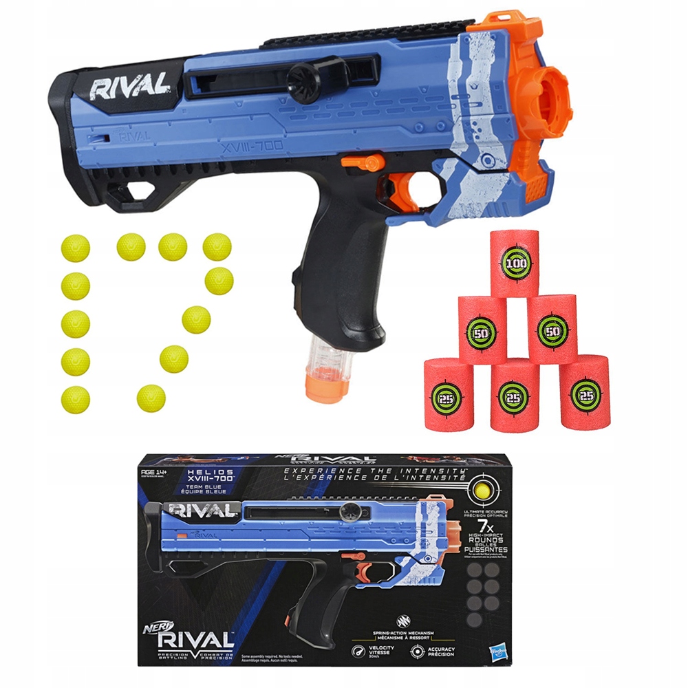 NERF RIVAL HELIOS NIEBIESKI E3379 + DODATKI